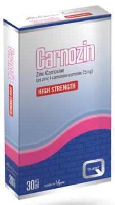 Carnozin - 30 tablets - Provides 75mg of zinc carnosine per tablet